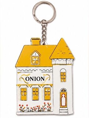 2/$25 Lenox Spice Village Inspired Onion House Keychain with Key Ring